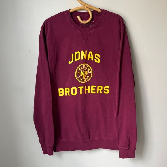 Jonas Brothers Tops - Jonas Brothers The Hoodie Maroon Crewneck Large
